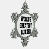 世界最高のキルター スノーフレークピューターオーナメント (左)