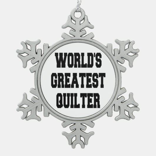 世界最高のキルター スノーフレークピューターオーナメント (正面)