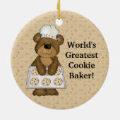世界最高のクッキー・ベーカー・ベア セラミックオーナメント (裏面)