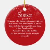 世界最高のクリスマス姉妹の定義 セラミックオーナメント (裏面)