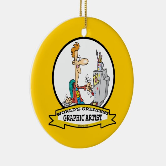 世界最高のグラフィックアーティスト男性漫画 セラミックオーナメント (右)
