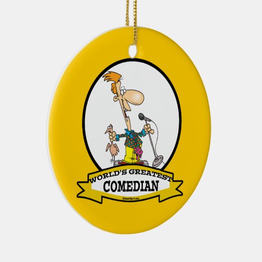 世界最高のコメディアンの男性の漫画 セラミックオーナメント (右)