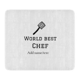 世界最高のシェフ追加ネーム文字料理最高のbarbecu カッティングボード