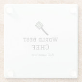 世界最高のシェフ追加ネーム文字料理最高のbarbecu ガラスコースター (裏面)