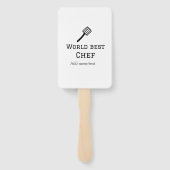 世界最高のシェフ追加ネーム文字料理最高のbarbecu ハンドファン (裏面)