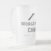 世界最高のシェフ追加ネーム文字料理最高のbarbecu フロストグラスビールジョッキ (正面左)