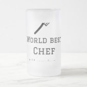 世界最高のシェフ追加ネーム文字料理最高のbarbecu フロストグラスビールジョッキ (中央)