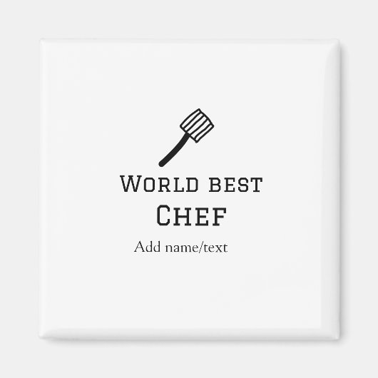 世界最高のシェフ追加ネーム文字料理最高のbarbecu マグネット (正面)