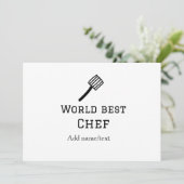 世界最高のシェフ追加ネーム文字料理最高のbarbecu 招待状 (スタンド正面)