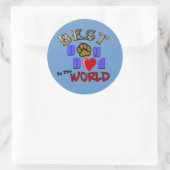 世界最高のステッカーの犬のパパ ラウンドシール (バッグ)