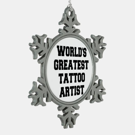 世界最高のタトゥーアーティスト スノーフレークピューターオーナメント (左)