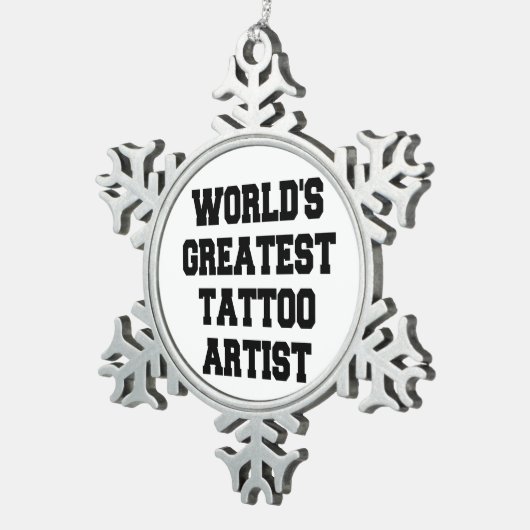 世界最高のタトゥーアーティスト スノーフレークピューターオーナメント (右)
