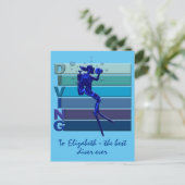 世界最高のダイバーへ 女性のためのカスタマイズ可能 ポストカード (スタンド正面)