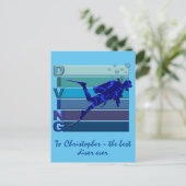 世界最高のダイバーへ 男性用カスタマイズ可能 ポストカード (スタンド正面)