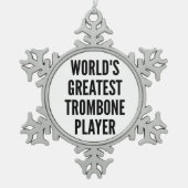 世界最高のトロンボーン奏者 スノーフレークピューターオーナメント (正面)