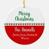 世界最高のドッグウォーカークリスマスギフトありがとう セラミックオーナメント (裏面)