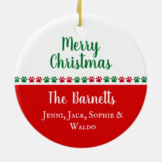 世界最高のドッグウォーカークリスマスギフトありがとう セラミックオーナメント (裏面)