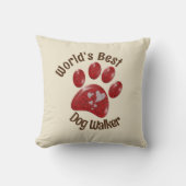 世界最高のドッグウォーカーポープリント気に動物 クッション (正面)