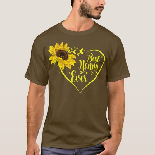 世界最高のナニー エバー 向日葵 ギフト Tシャツ (正面)