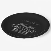 世界最高のパパエレガントブラックシルバーグレー ペーパープレート (アングル)