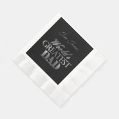 世界最高のパパエレガントブラックシルバーグレー 縁ありランチョンナプキン (角)