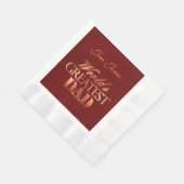 世界最高のパパエレガントレッド金属ルック 縁ありランチョンナプキン (角)