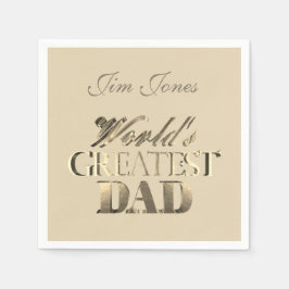 世界最高のパパエレガント金ゴールドルックアイボリー スタンダードカクテルナプキン