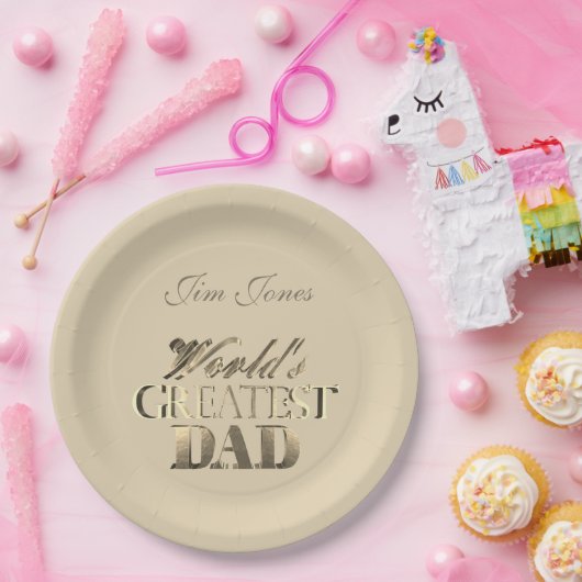 世界最高のパパエレガント金ゴールドルックアイボリー ペーパープレート (パーティー)