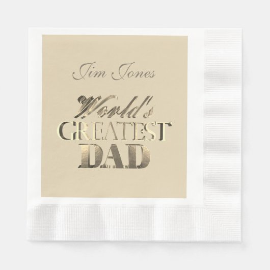 世界最高のパパエレガント金ゴールドルックアイボリー 縁ありランチョンナプキン (正面)