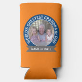 世界最高のパパグランドパフォトオレンジ色 スリム缶クーラー (裏面)