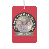 世界最高のパパグランドパフォトレッドブラック カーエアーフレッシュナー (正面)