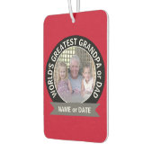 世界最高のパパグランドパフォトレッドブラック カーエアーフレッシュナー (左)