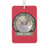 世界最高のパパグランドパフォトレッドブラック カーエアーフレッシュナー (裏面)