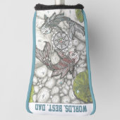 世界最高のパパコイ魚インとヤン ゴルフヘッドカバー (回転90)