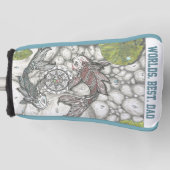 世界最高のパパコイ魚インとヤン ゴルフヘッドカバー (正面)