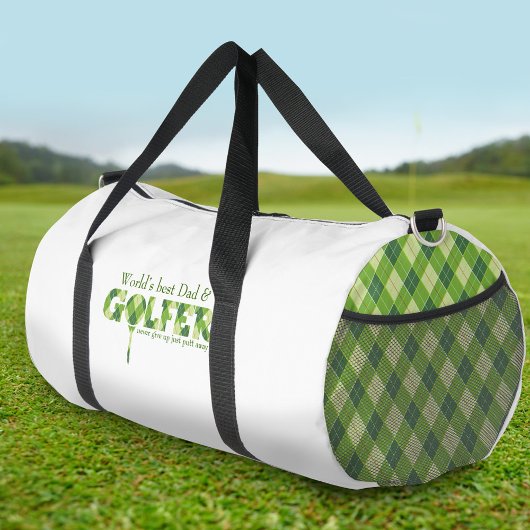 世界最高のパパゴルファーのスローガンバッグ ダッフルバッグ