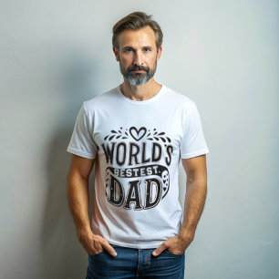 世界最高のパパハートフェルトタイポグラフィTシャツ Tシャツ