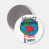 世界最高のパパハート マグネット (正面/裏面)