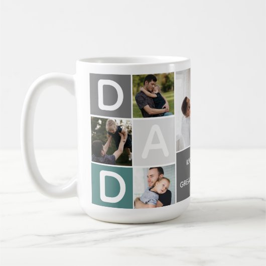 世界最高のパパフォトコラージュマグ コーヒーマグカップ (左)