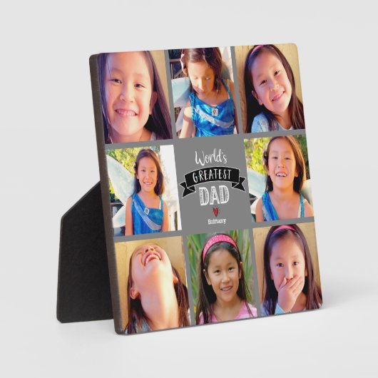 世界最高のパパモダン8フォトコラージグレイ フォトプラーク (正面)