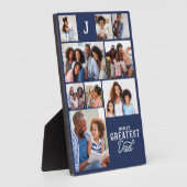 世界最高のパパモノグラムフォトグリッドコラージュ フォトプラーク (側面)