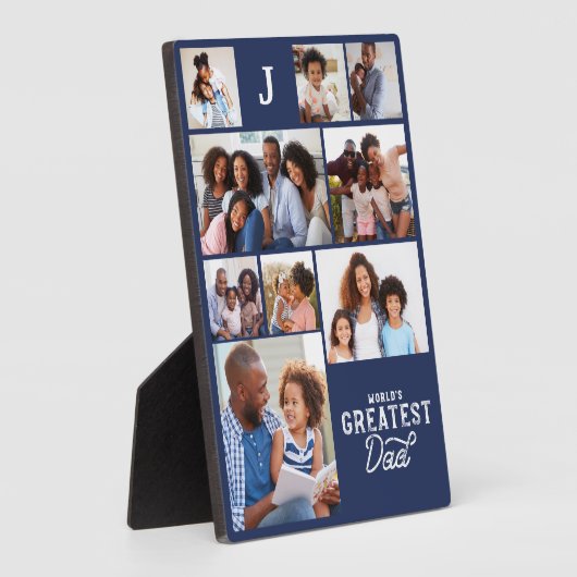 世界最高のパパモノグラムフォトグリッドコラージュ フォトプラーク (側面)