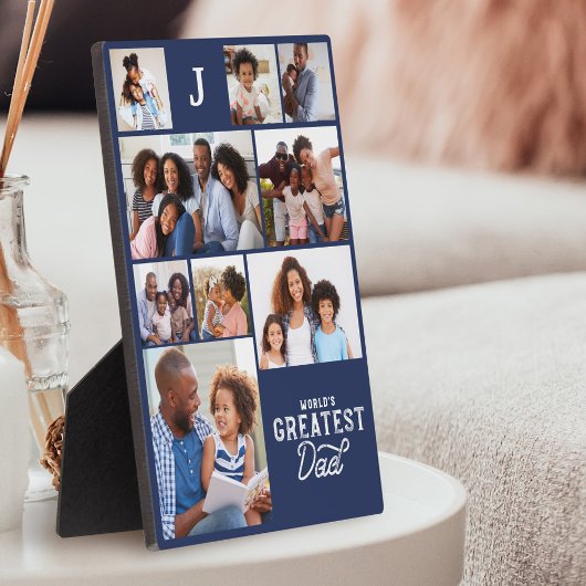 世界最高のパパモノグラムフォトグリッドコラージュ フォトプラーク