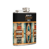 世界最高のパパ先住民アメリカンアステカデザイン フラスク (右)