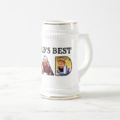 世界最高のパパ引用文モダン3 Photo Collage ビールジョッキ (正面右)