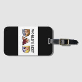 世界最高のパパ引用文モダン3 Photo Collage ラゲッジタグ (正面横)