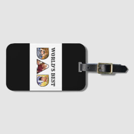 世界最高のパパ引用文モダン3 Photo Collage ラゲッジタグ