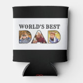 世界最高のパパ引用文モダン3 Photo Collage 缶クーラー (正面)