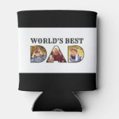 世界最高のパパ引用文モダン3 Photo Collage 缶クーラー (裏面)