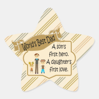 世界最高のパパ第一ヒーローファースト・ラブステッカー 星シール